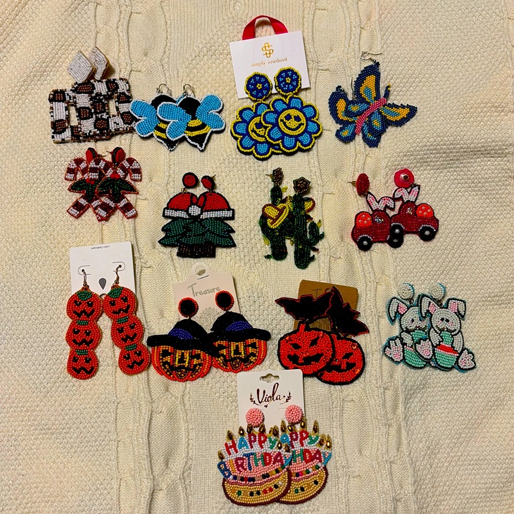 13 Pairs of Super Cute Beaded Earrings!